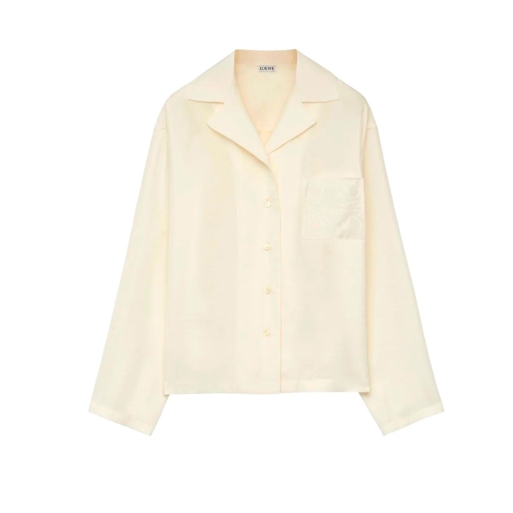 Loewe Anagram Pyjama Top in Ivory size 36
